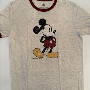Disney Maroon and Cream Logo Tee *Super Comfy* (L)